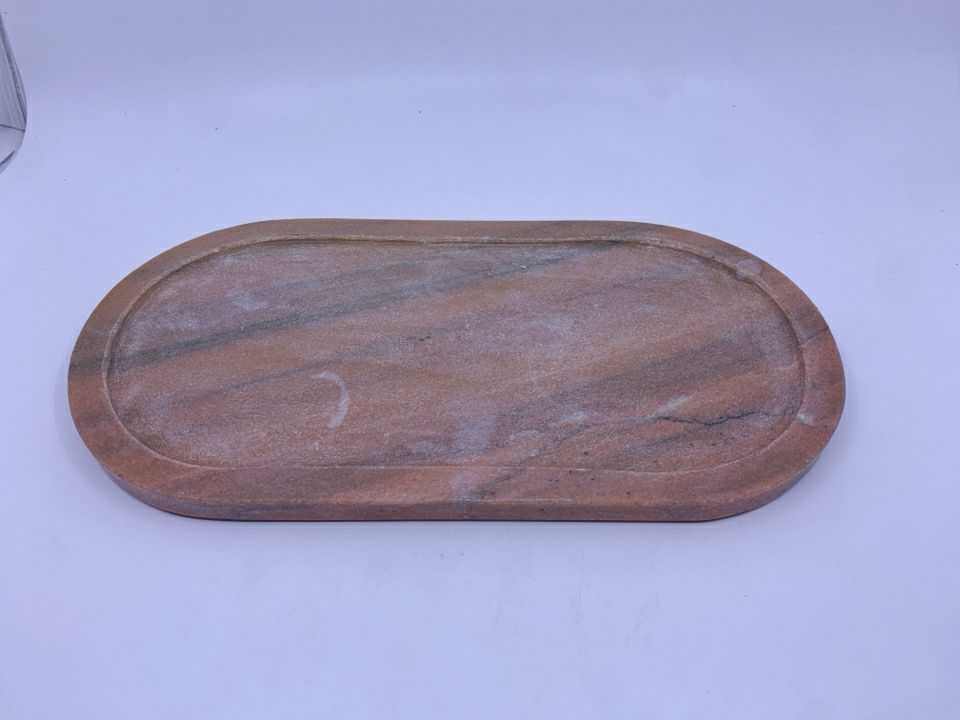 HEAVY MARBLE SLATE OVAL TRAY.