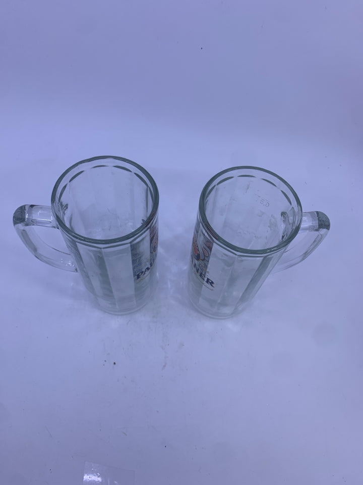2 PAULANER BEER STEINS.