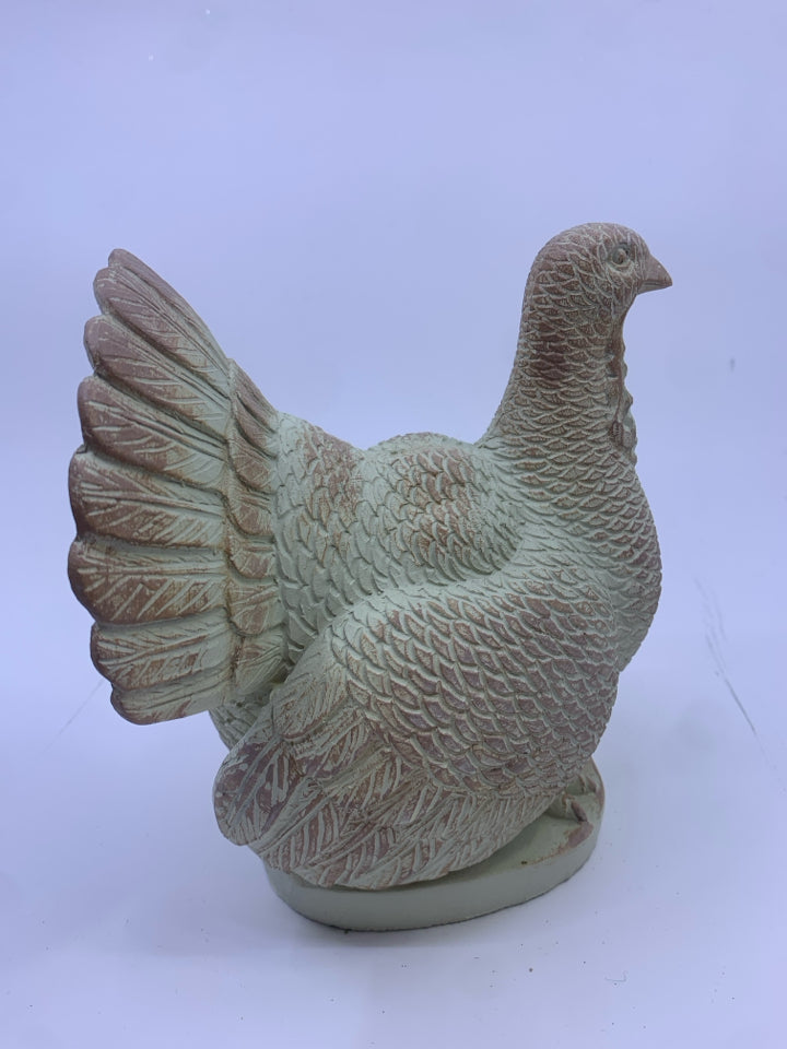 WHITE /BROWN CERAMIC TURKEY.