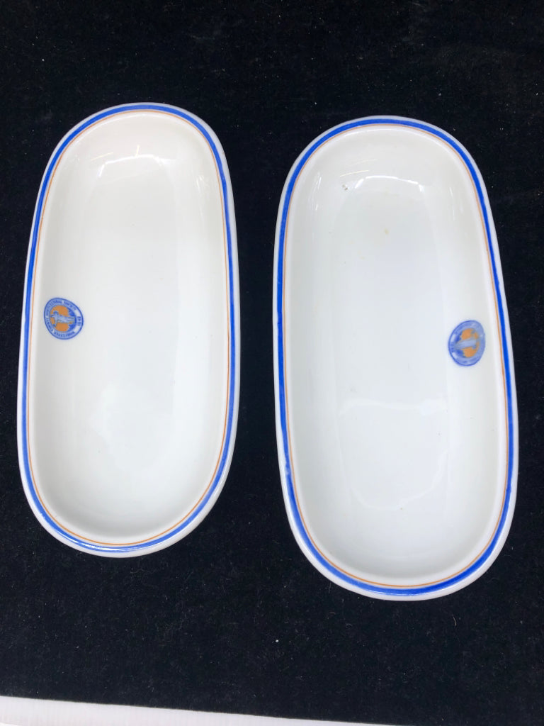 2 VTG OVAL WORCESTER COUNTY HORTICULTURAL BOWLS.