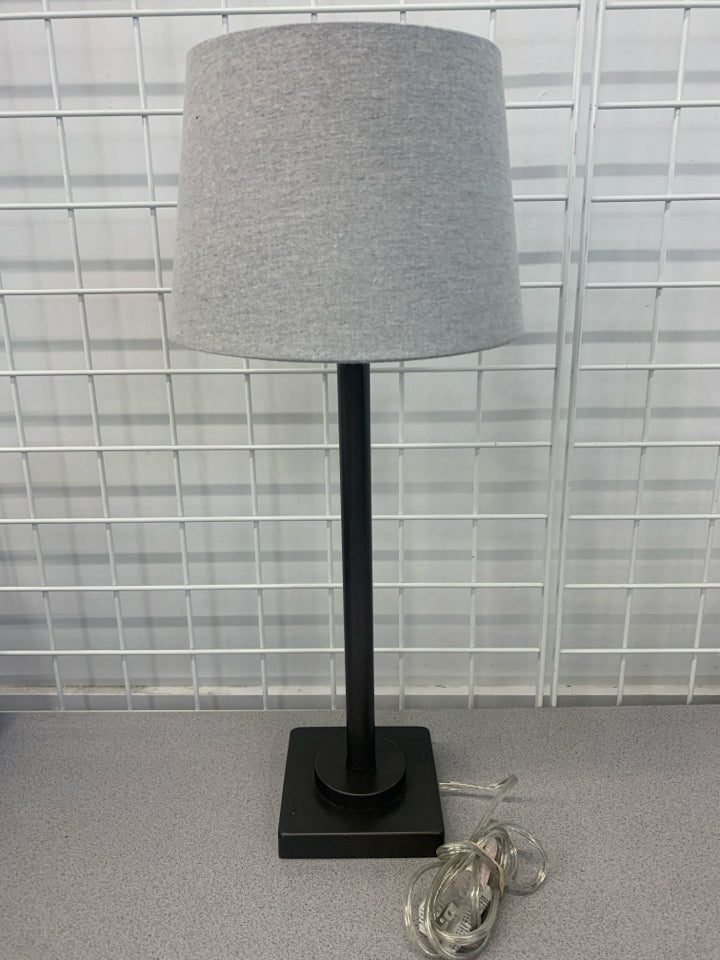BLACK LAMP GRAY SHADE.