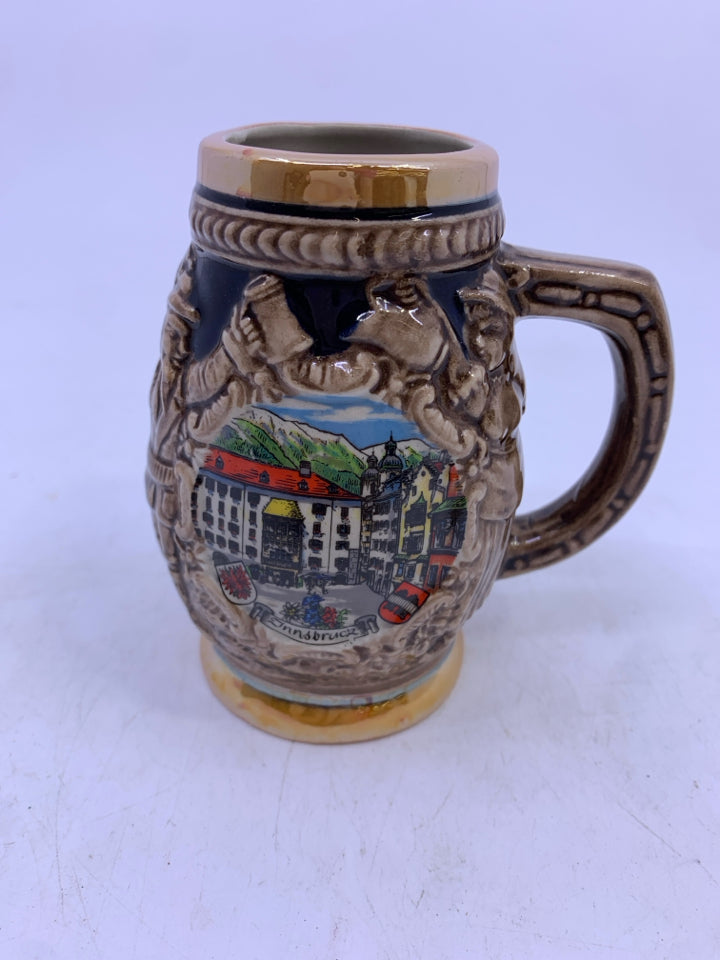 VTG MINI EMBOSSED BEER STEIN.