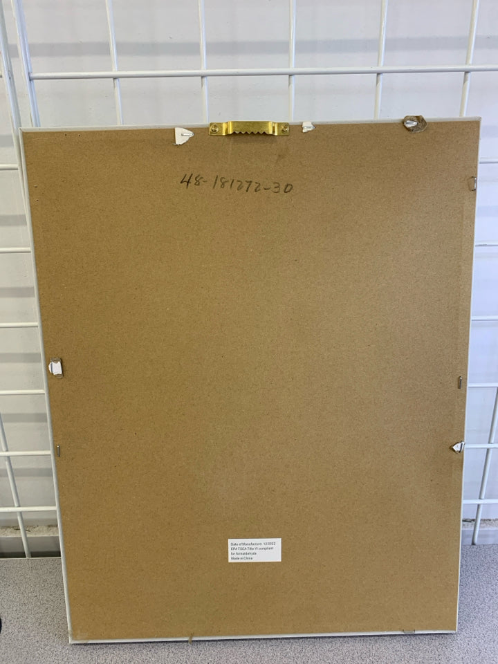 FERNS WATERCOLOR PAINTING IN LT WOOD FRAME.