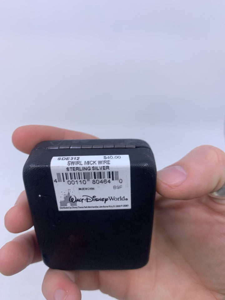 Sterling Silver Swirl Mickey Wire Earrings