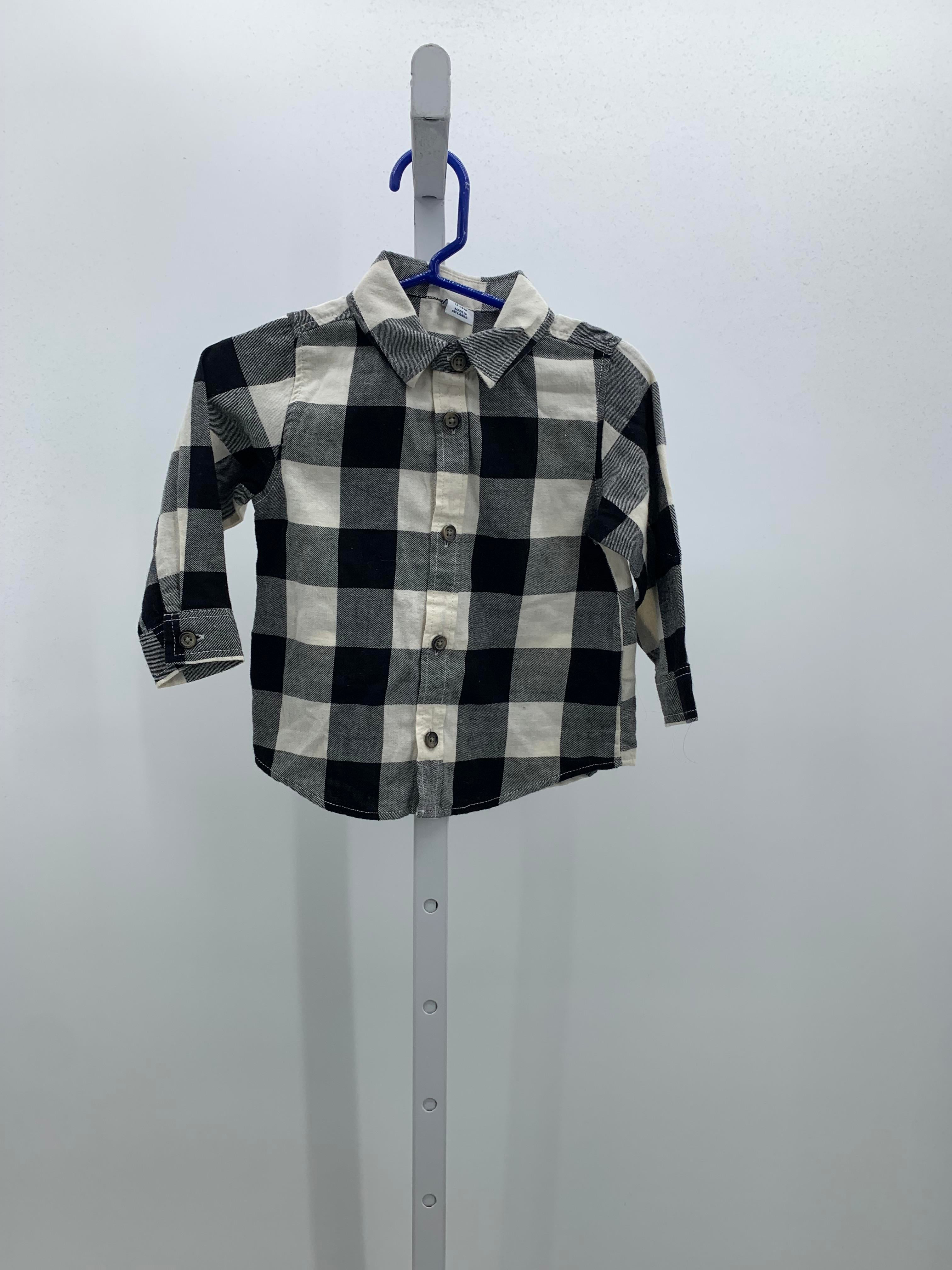IVORY/ BLACK PLAID BUTTON DOWN