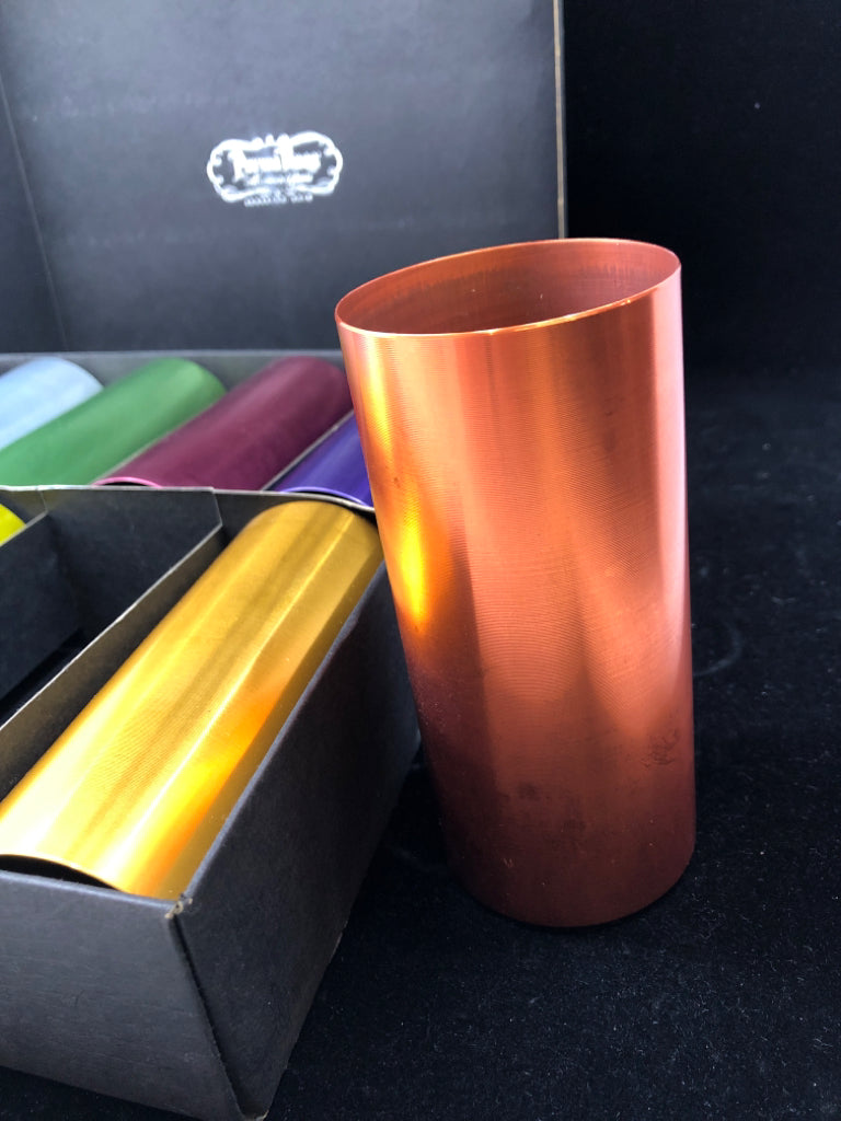 8 PERMA HUES ALUMINUM RAINBOW TUMBLERS- IN BOX