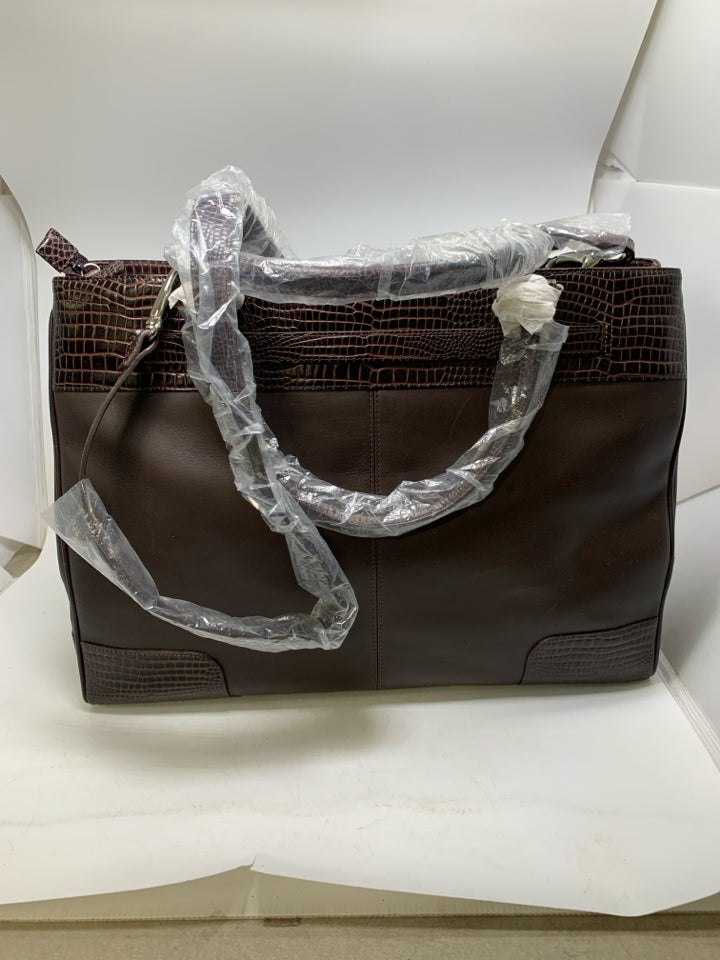 Levenger Leather Briefcase Tote- New