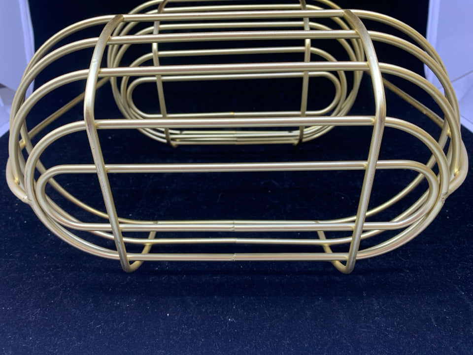 2 TIER GOLD BASKET.