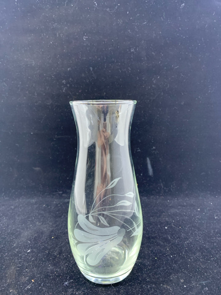 FLORAL ETCHED VASE.