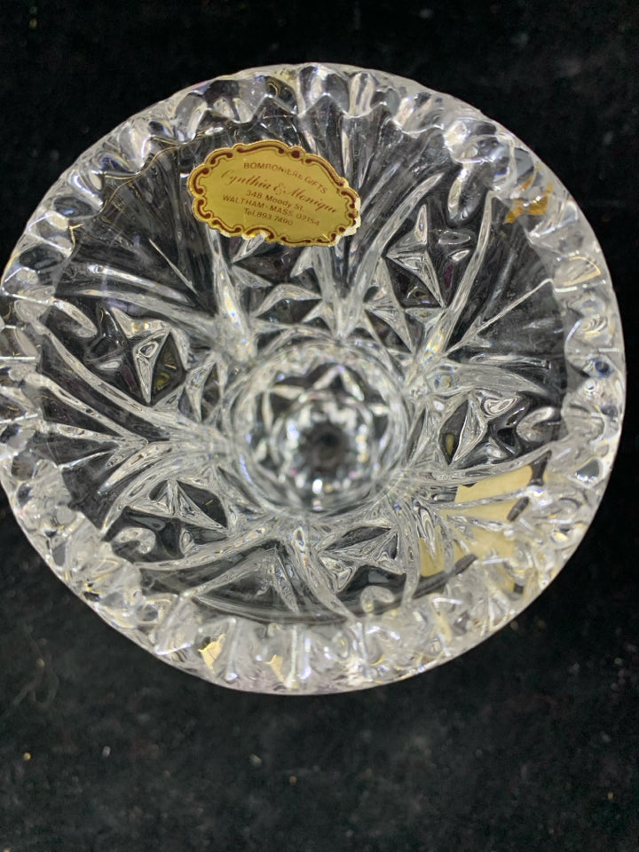CUT CRYSTAL TOOTHPICK HOLDER.