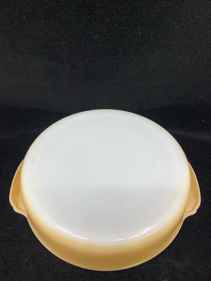 VTG PEACH LUSTRE BAKING DISH-FIRE KING.