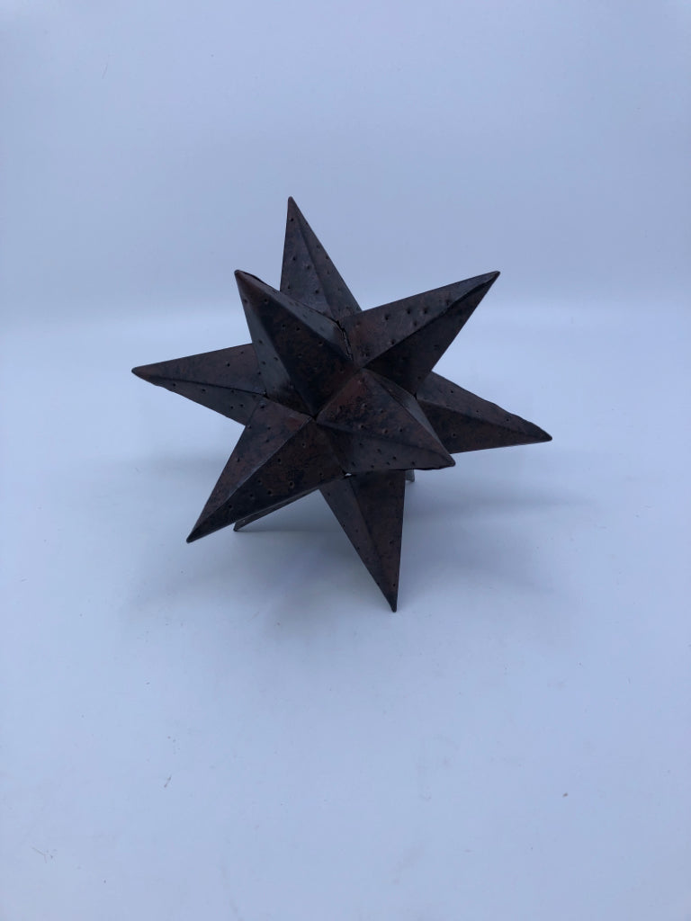 DARK BROWN METAL ABSTRACT DESK DECOR.