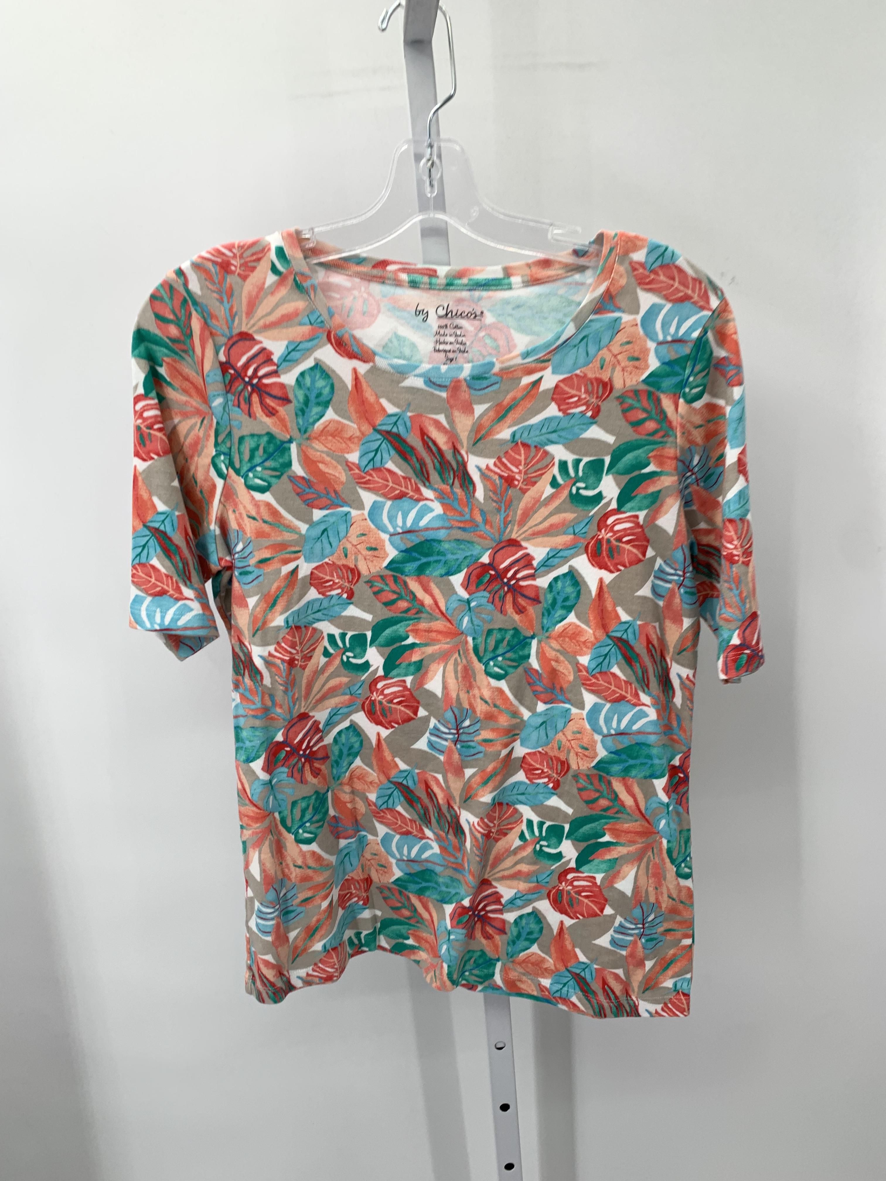 Chico's Size Small Misses Short Sleeve Shirt