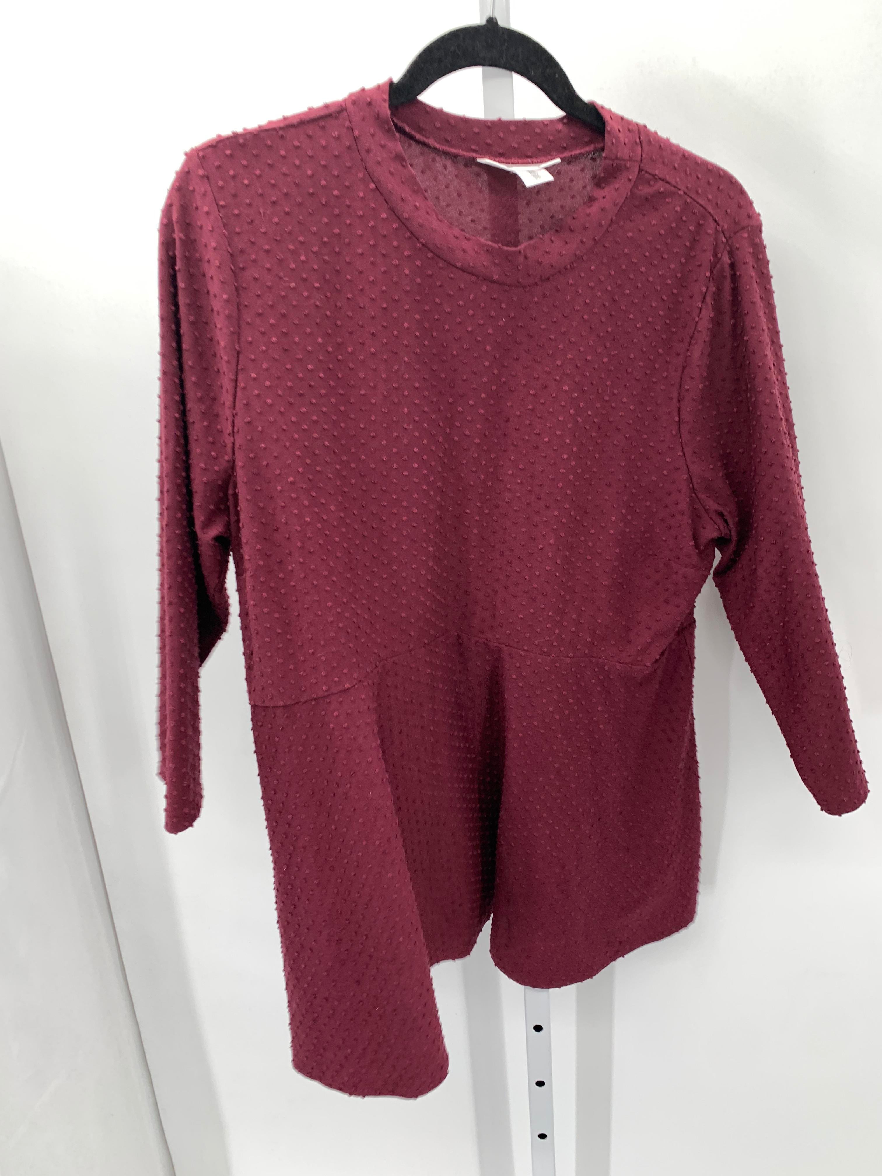 Motherhood Burgandy Size Extra Large Maternity Long Sleeve Shirt