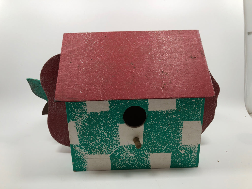 APPLE THEMED BIRD HOUSE.