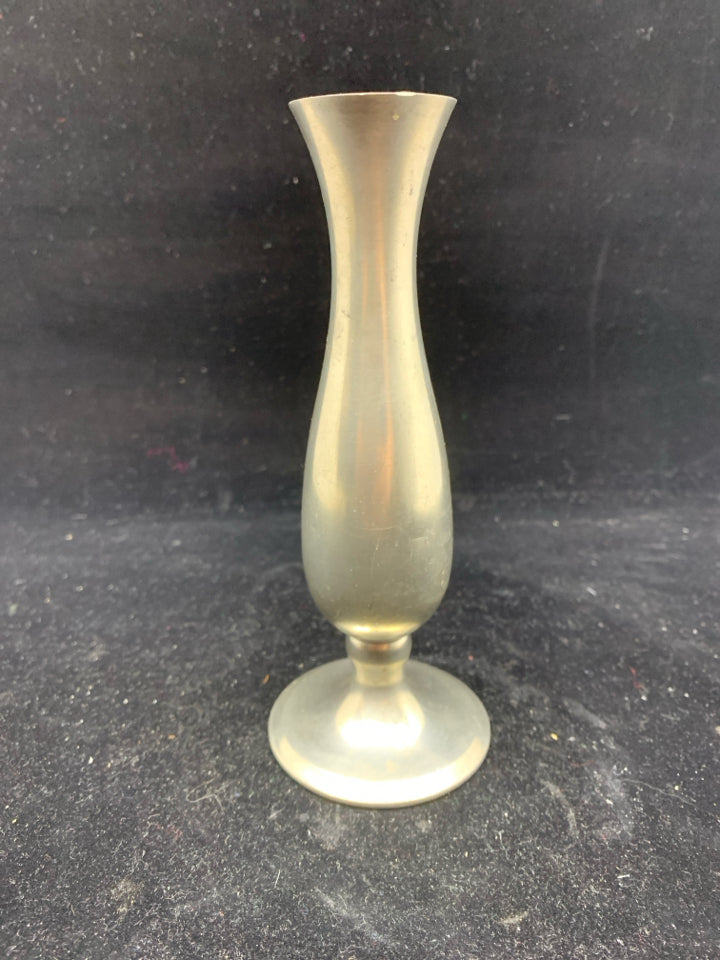 PEWTER BUD VASE.