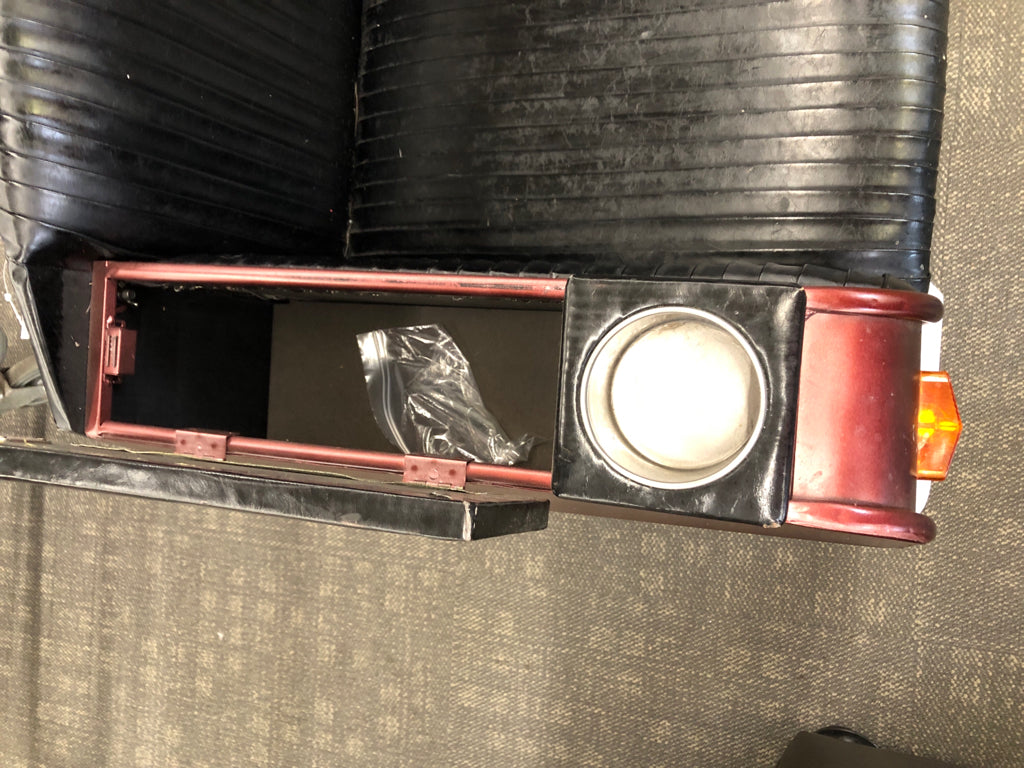 VTG STYLE CAR COUCH- LIGHTS & BLUETOOTH SPEAKER ON WOOD LEGS.