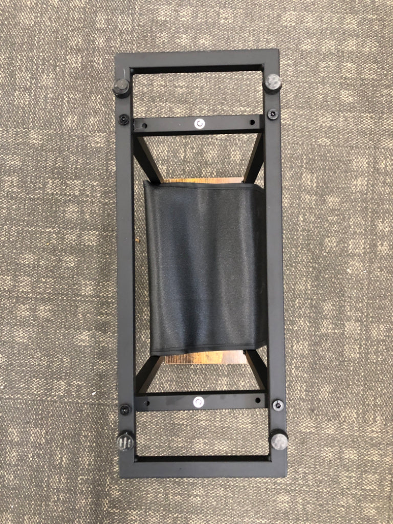 NARROW END TABLE W/MAGAZINE STORAGE.