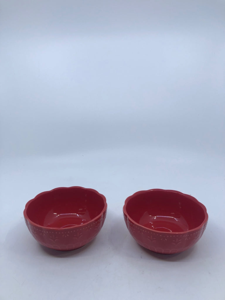 2 SMALL EMBOSSED BOWLS.