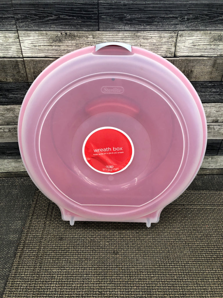 RED STERILITE WREATH STORAGE BOX.