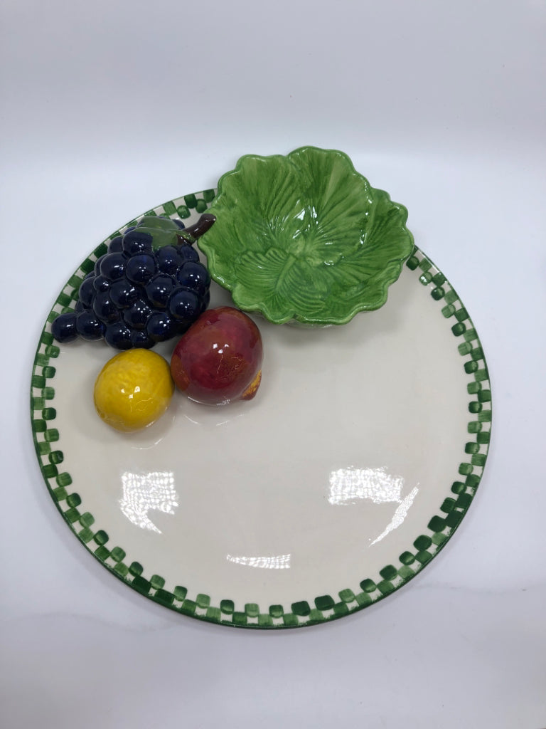 3D CERAMIC VEGGIE PLATTER W/BOWL.