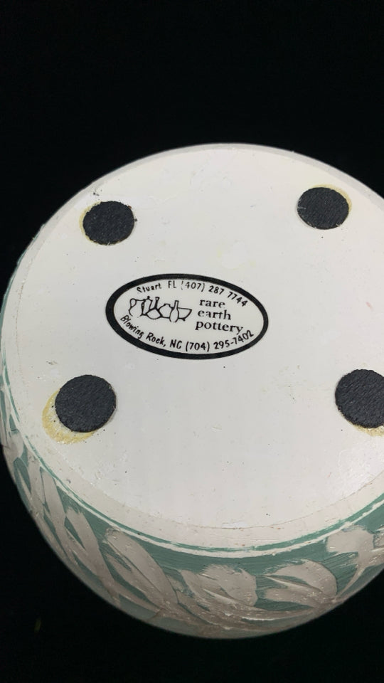 PASTEL ETCHED POTTERY VASE.