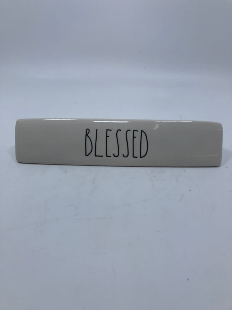 RAE DUNN BLESSED CERAMIC DESK DECOR.