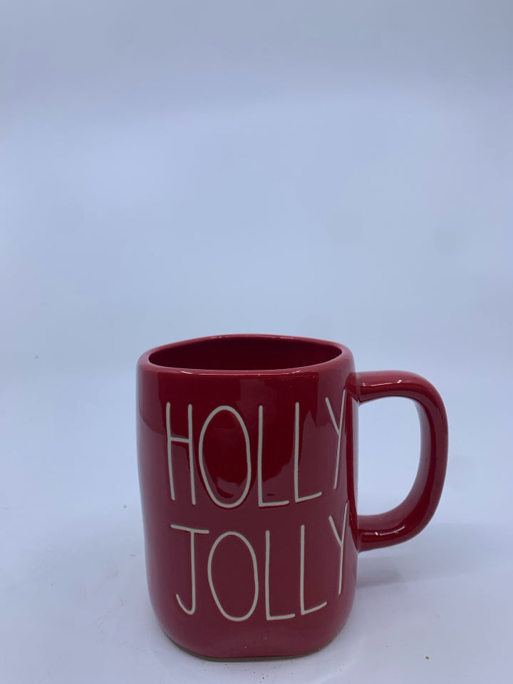 RAE DUNN HOLLY JOLLY MUG.