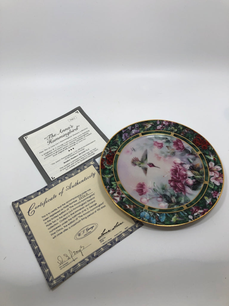 VTG "THE ANNAS HUMMINGBIRD" PLATE
