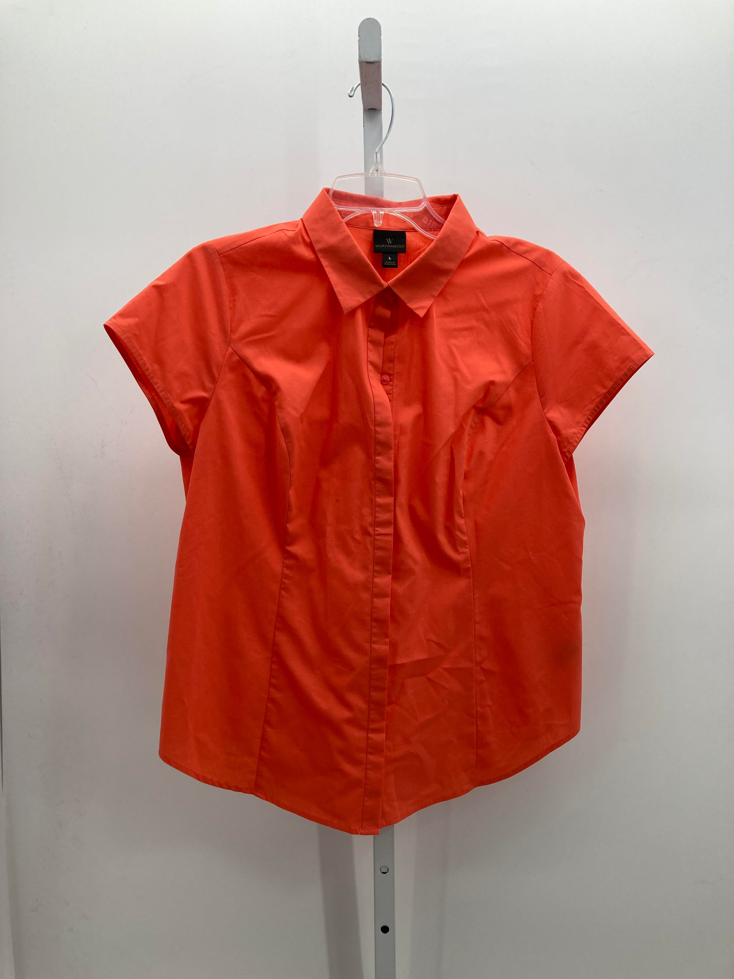 Worthington Size Large Misses Short Sleeve Shirt