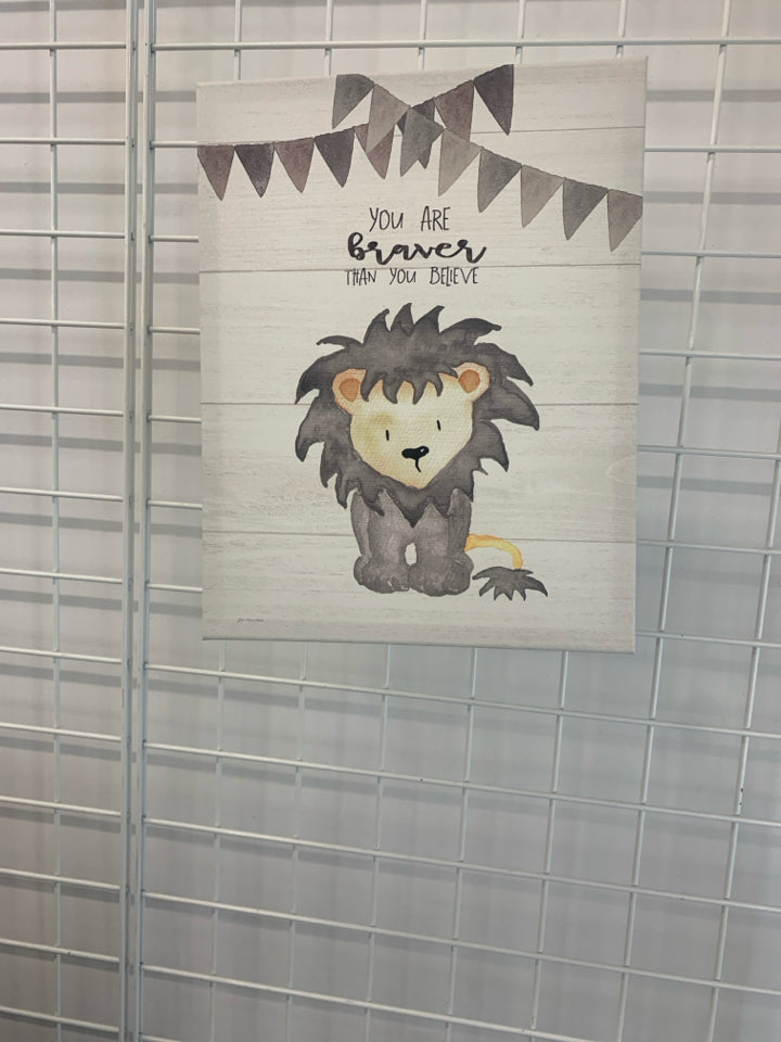YOU ARE BRAVER LION CANVAS.