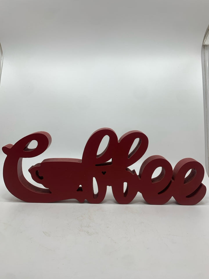 RED COFFEE WOOD SIGN.