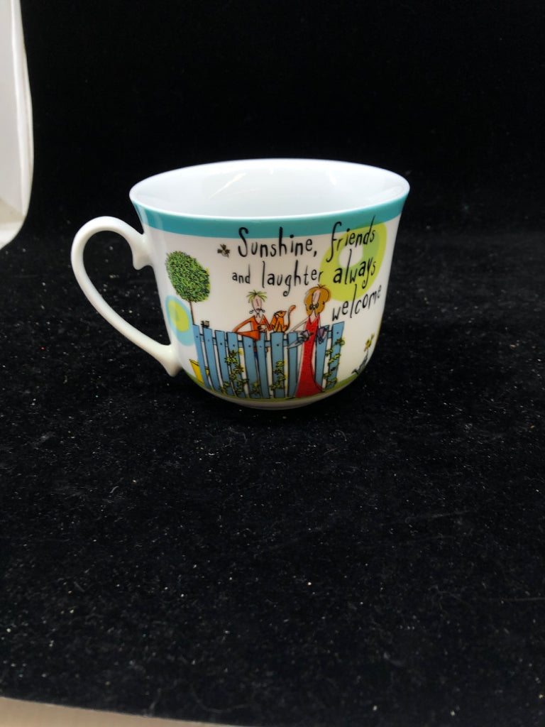 SUNSHINE, FRIENDS TEAL ACCENT MUG.
