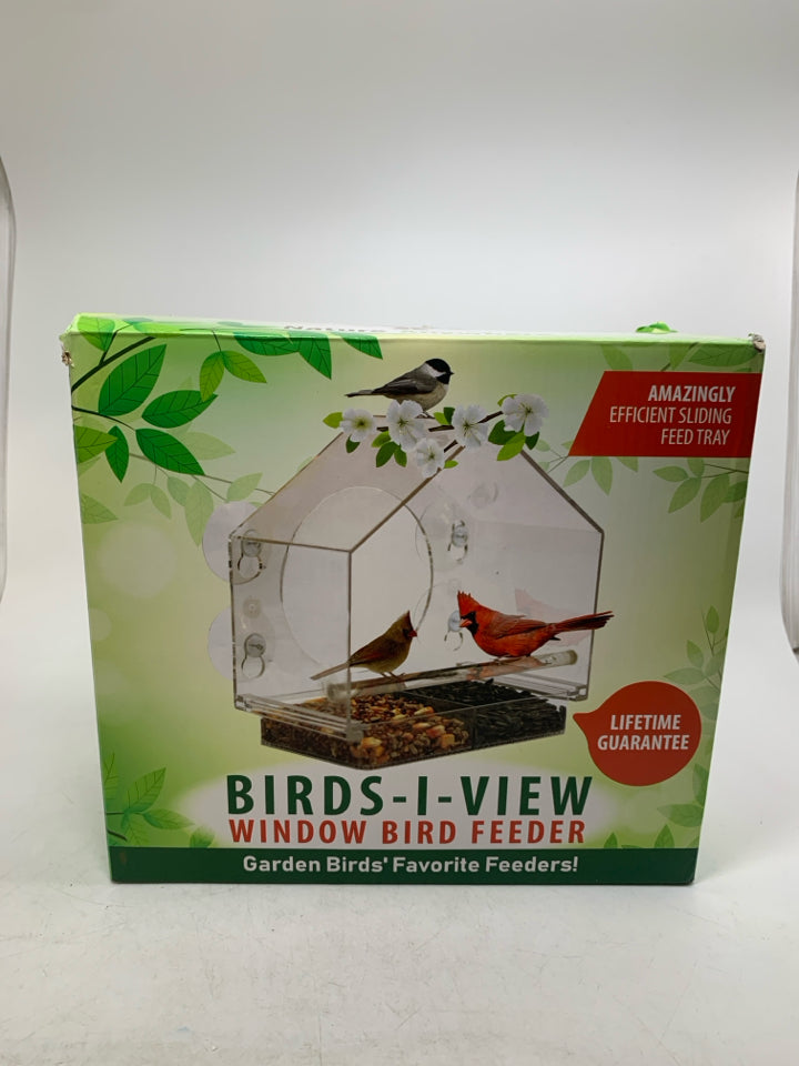 NIB BIRD - I - VIEW WINDOW BIRD FEEDER.