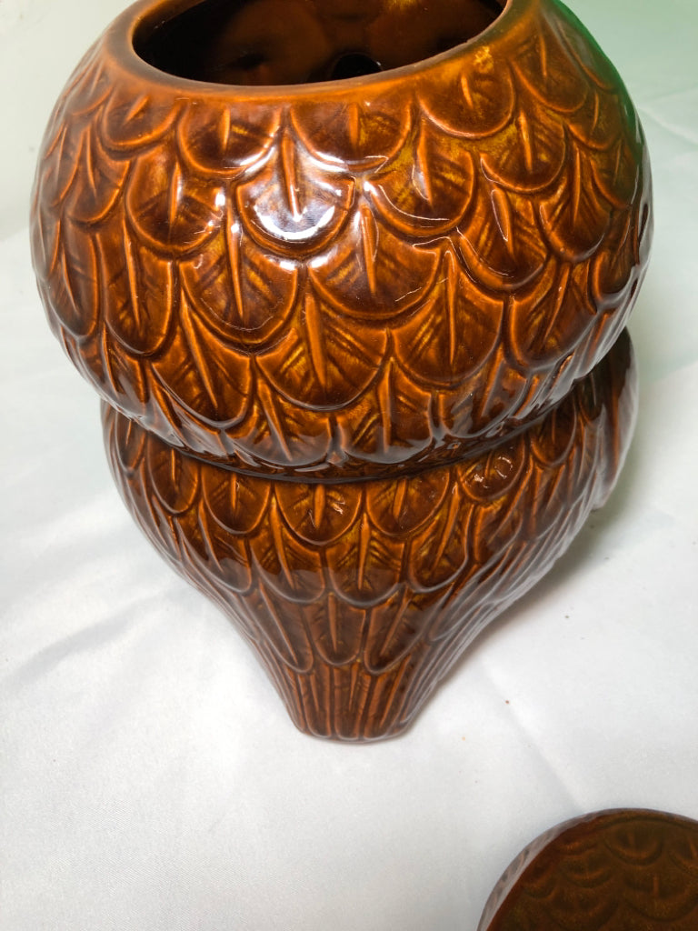 VTG HEAVY BROWN OWL COOKIE JAR #204.
