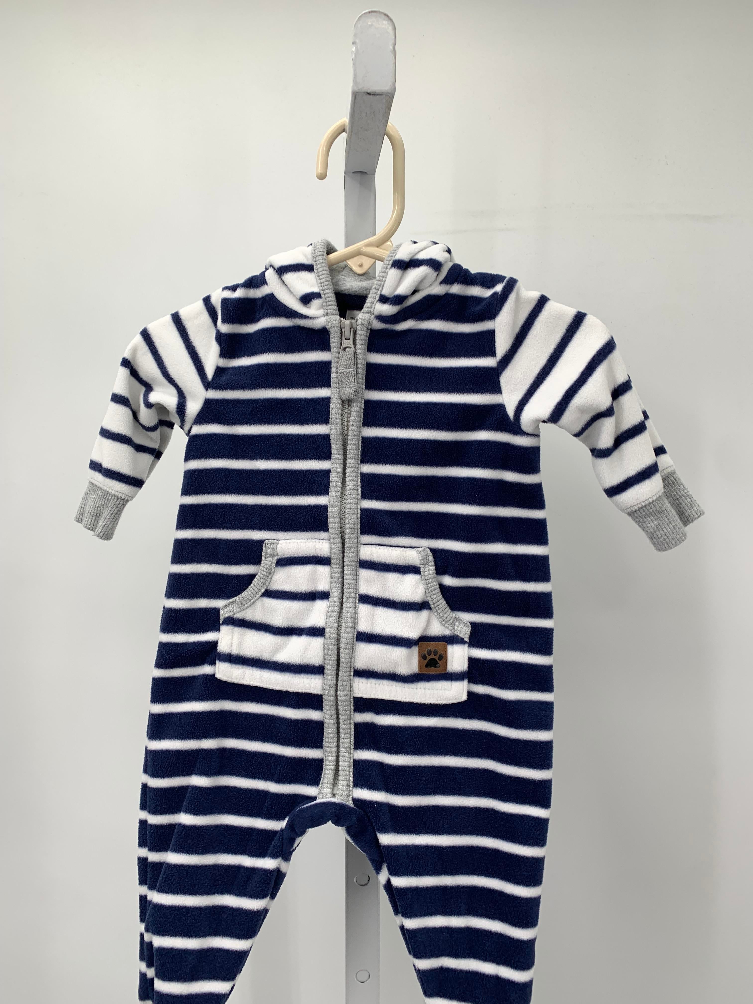 BLUE STRIPES HOODED FLEECE