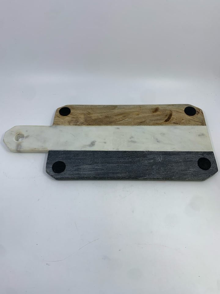 SLATE MARBLE & WOOD CUTTING BOARD.