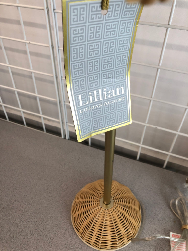 NWT LILLIAN AUGUST WICKER LAMP.