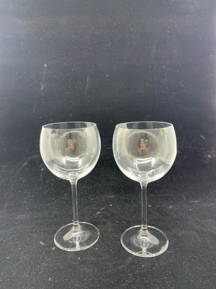 2 BOHEMIA CZECH WINE GLASSES.