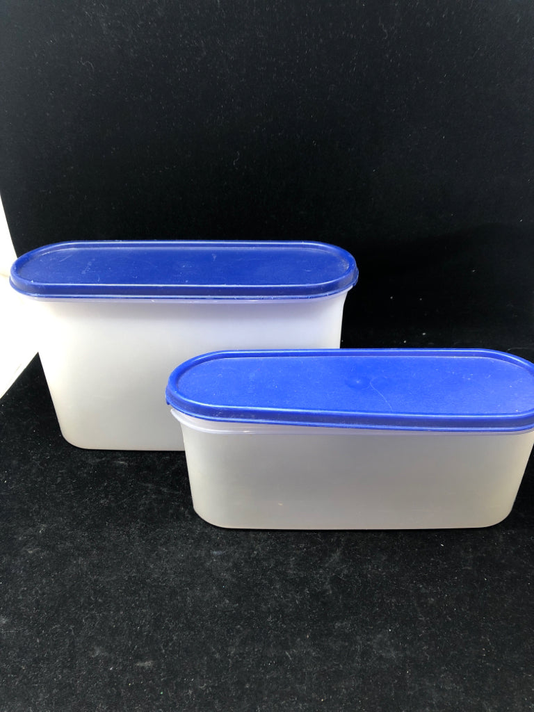 2pc BLUE TUPPERWARE.