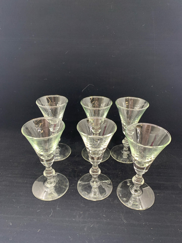 6 GLASS DESERT GLASSES.