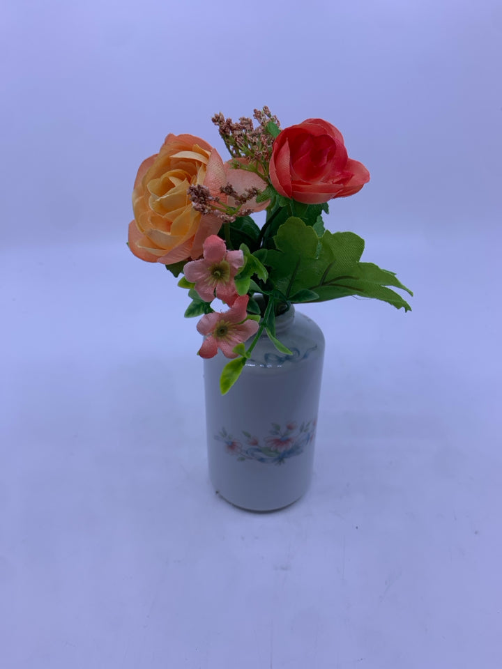 FAUX ORANGE FLORAL IN SKINNY PRINCESS HOUSE VASE.