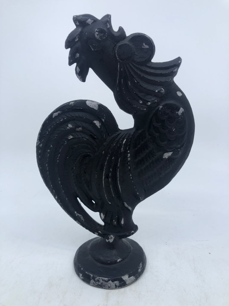 HEAVY BLACK METAL DISTRESSED ROOSTER.