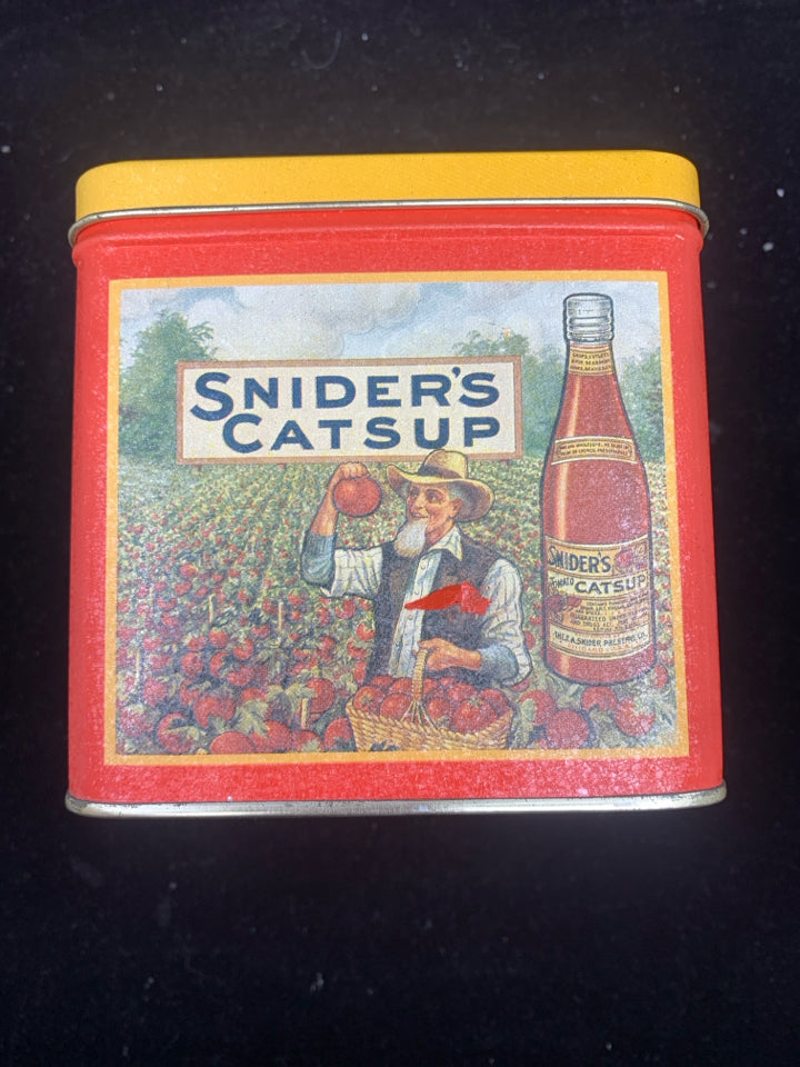 VTG SNIDERS CATSUP TIN.