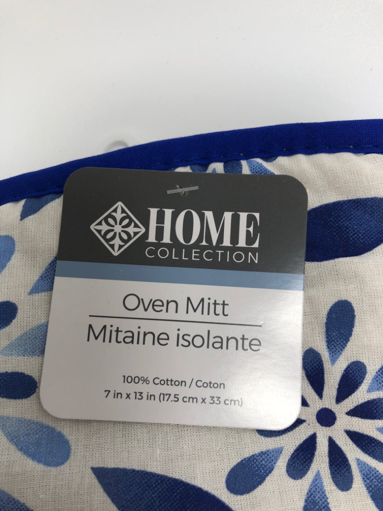 NWT BLUE FLORAL OVEN MIT.
