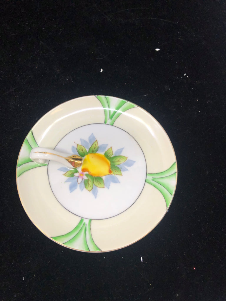VTG LEMON PATTERN PLATE W HANDLE.