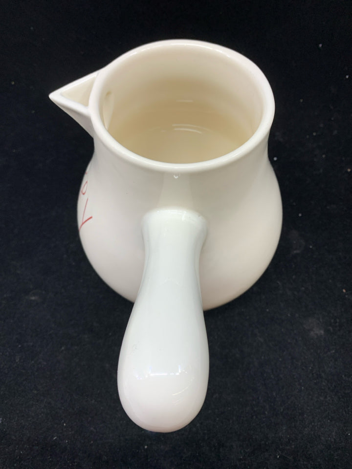 "MERRY" WHITE COCOA POT-RAE DUNN.