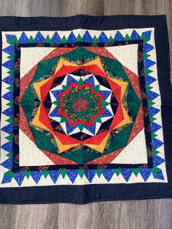 SQUARE QUILTED MULTI COLORED STAR.