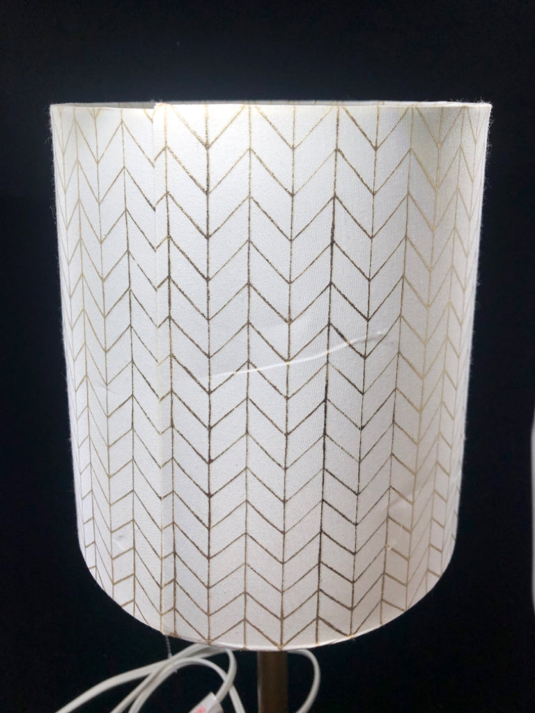 GOLD CHEVRON LAMP.