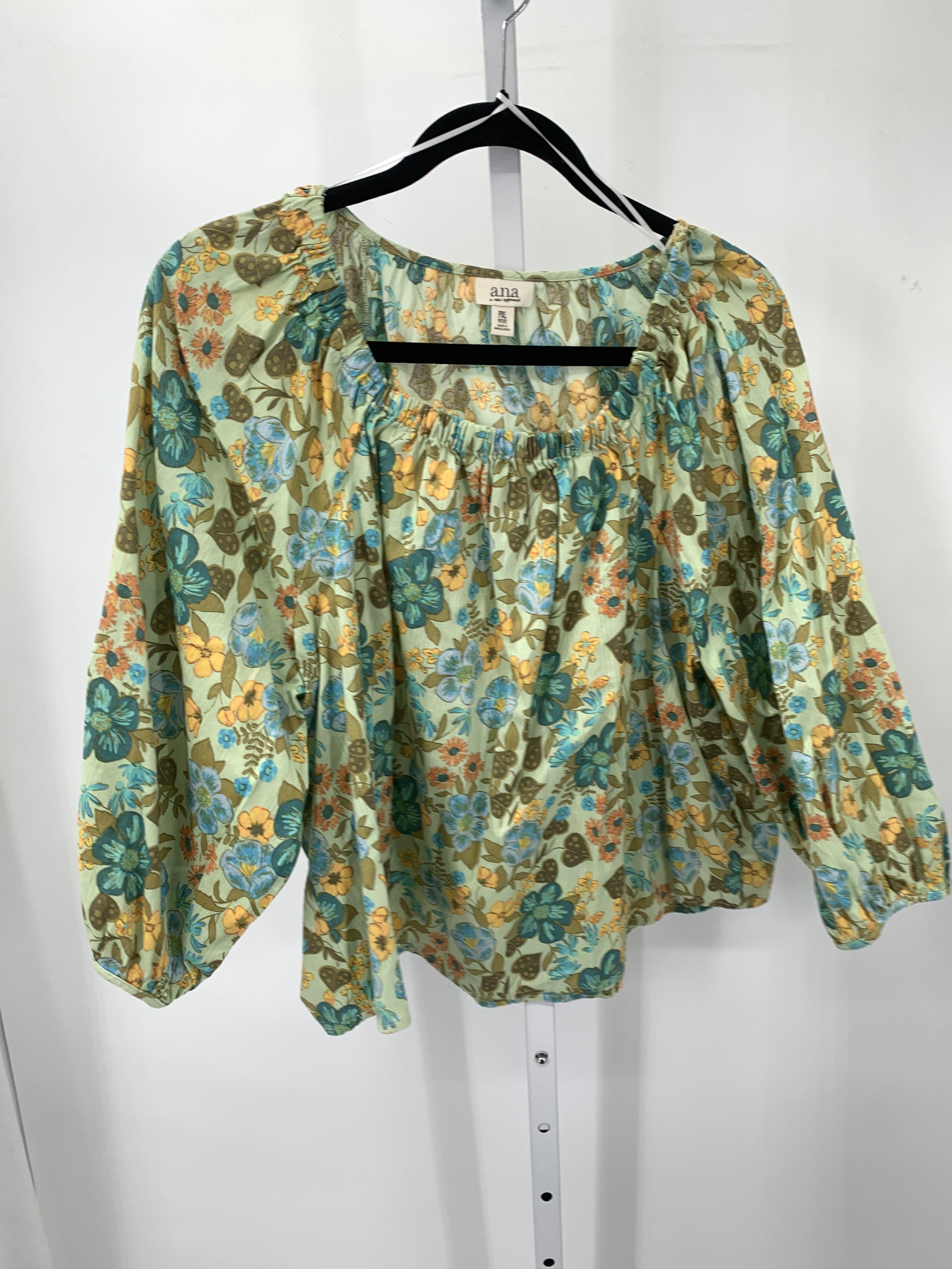 A.N.A. Size X Large Petite Petite 3/4 Sleeve Shirt